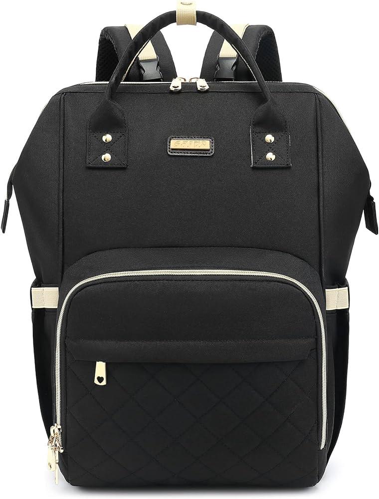 Diaper Bag Backpack, Diaper Bags for Baby Girls Boys, Baby Bags for Moms Dads, Nappy Changing Bag with Insulated Pockets,Multi-functional Waterproof Backpack with Stroller straps-Black