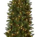 National Tree Company 9 ft Pre-Lit Kingswood Fir Slim Artificial Christmas Tree, 500 Clear Lights, 1,443 Tips, Includes Stand, Green