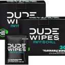 DUDE Wipes On-The-Go Flushable Wet Wipes - 30 Count, Pack of 2 - Mint Chill Extra-Large Individually Wrapped Wipes with Eucalyptus & Tea Tree Oil - Septic and Sewer Safe