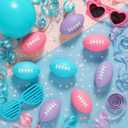 Blulu 30 Pack Mini Footballs Bulk 2.17" Party Favor Foam Balls Small Stress Sports Ball Pink Blue Purple Mini Football for Cartoon Birthday Homecoming Game School Reward Party Gift Goodie Bags (Purple)