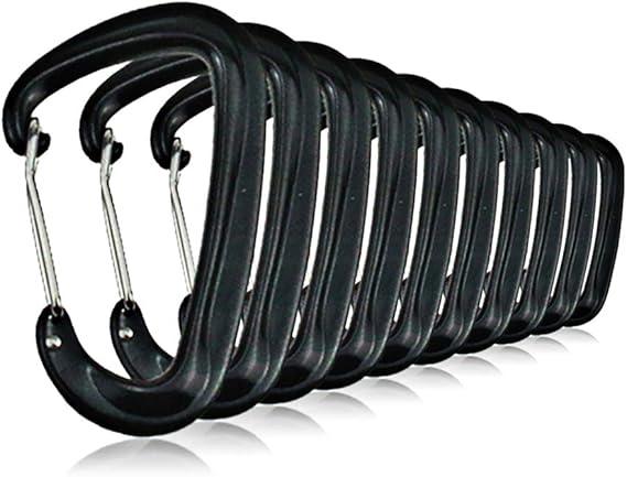 10 PCS D Ring Carabiner Clips,5KN Aluminium Alloy Carabiners Camping