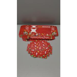 48 Pcs Christmas Party Supplies Movie Night Paper Snack Trays Xmas Party Decorations Christmas Birthday Favors Snowman Family Movie Popcorn&Drink&Candy Box