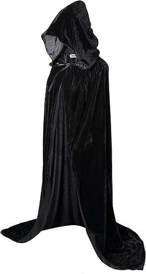 VGLOOK Unisex Adults Hooded Cloak Velvet Cape for Halloween Cosplay Costumes, S