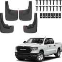 Mud Flaps Splash Guards for Fit for 2019 2020 2021 2022 2023 2024Doge Ram 1500 | No Drilling Required Bendable Mud Guards | Front & Rear 4-Piece Set Car Accessories