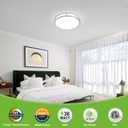 hykolity 16 inch Dimmable LED Flush Mount Ceiling Light Fixture, 36W, 2200LM, 2.7/3/3.5/4K/5K Adjustbale, 120Light Angle, CRI90, Ceiling Lamp for Bedroom, Kitchen, Office, ETL Listed, Brushed Nickel