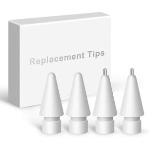 Replacement Tips for Apple Pencil Pro/2nd Gen/1st Gen/USB-C,No Wear Out Metal Nibs,Precise Control 0.78mm Longer Tips for iPad Pencil Accessories-(4 Pack)