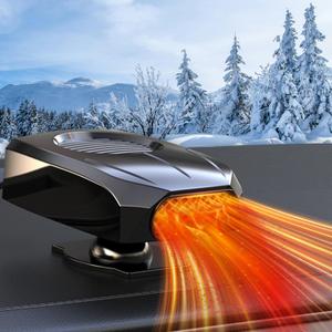 New 2025Portable Car Heater Fast Demisting Defroster, 12V 150W Automobile Heater Can Heat Rapidly in 60 Seconds with Heating & Cooling & Air Purify, Car Fan Windshield Defroster(Black) (LT-N223)