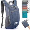 G4Free 10L/15L Hiking Backpack Lightweight Packable Hiking Daypack Small Travel Outdoor Foldable Shoulder Bag (10L, Dark Blue)