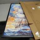 Lovira Nautical Sailboat Ship Large Wall Art Sailing Ocean Coastal Canvas Wall Decor Pictures Prints Painting Framed Vertical Artwork for Living Room Bedroom Bathroom Kitchen Office 24"x36"