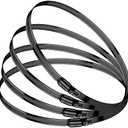 BOTTEN 4 pcs Black Hose Clamp,6-7 Inch(155-178mm)304 Hose Clamps Stainless Steel Adjustable Worm Gear Hose Clamps Assortment Kit,radiator hose clamps fuel line clamps