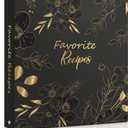 Recipe Binder with Plastic Sleeves, Full Page Cards and Dividers, Recipe Binder 8.5x11 3 Ring, Blank Recipe Book Binder to Write in Your Own Recipes (Black Floral)
