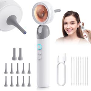 Otoscope Ear Camera with 1.38 Screen, 1080P HD Ear Scope & 4 LED Lights for Adult Kid and Pet, 12 Silicone Specula Tips, Photo & Video, Type-C Charging with Computer, FSA HSA Eligible Items