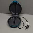 Holstein Housewares Stainless Steel 2 Section Omelet & Frittata Maker, Non Stick Coating, Easy To Clean, Indicator Lights, Compact Storage, Prepare Versatile Recipes in Minutes. 2 Portions, Teal