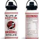 Baseball Gifts, Baseball Water Bottle 32oz with Lid, Baseballs Insulated Stainless Steel Tumbler Cup for Coach Lovers Players Boys Men, Baseballs Coach Gifts for Thanksgiving Christmas, 1 Pc