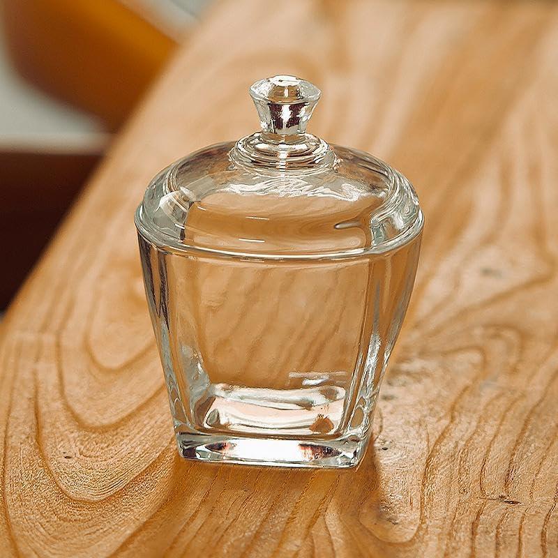 Glass Sugar Bowl with Lid - 8oz/240ml Airtight Candy Dish | Elegant Kitchen Countertop Storage for Sugar, Sweets, Snacks & Coffee Pods, Clear Glass Container for Pantry, Dining Table Decor