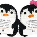 Penguin Crochet Couple Gift, Cute Anniversary, Birthday & Wedding Keepsake for Him & Her, I Love You Long Distance Relationship Gifts