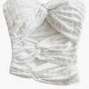 MakeMeChic Women's Twist Front Strapless Tube Backless Ruched Cut Out Going Out Tank Crop Top XS