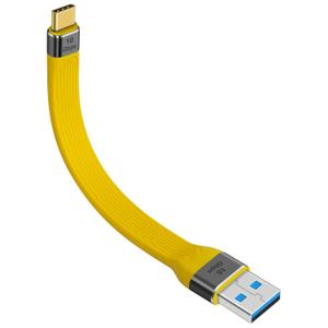 Duttek Short USB to USB C Cable 5inch/15cm, 10Gbps Short USB C Male to USB 3.0 Male Flat Cable High Speed Data Transfer for iPhone 15 16 17 Pro Max, Samsung Galaxy S24 S23, Google Pixel, iPad