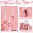 24 Pcs Bows Candlestick Ribbon Decoration Coquette Bows for Cake Birthday Large Tie Bow Ribbon Gift Wrapping Cake Treat Bags for Wedding Birthday Party Baby Shower, 9.5 Inch(Pink)