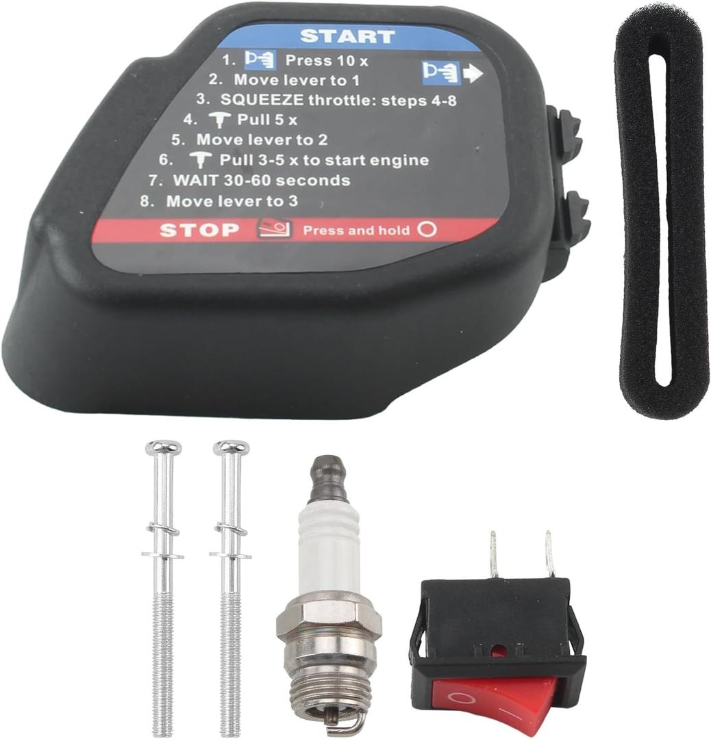 MOTOALL Black MTD 753-06415 Trimmer Air Filter Assembly with Spark Plug and Air Filter 753-06193, 753-06417