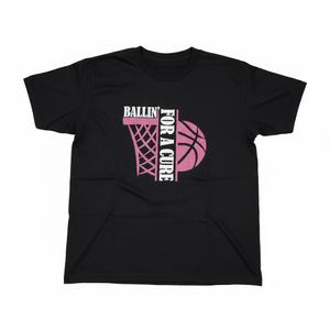 Basketball Ballin Cure Breast Cancer Pink Ribbons Awareness TShirt