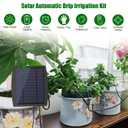 Solar Automatic Drip Irrigation Kit System, JIYANG Solar Powered Auto Easy DIY Watering Device Supported Pots Plants, 12 Timing Modes with Anti-Siphoning Device (Supported 20-30 Pots, 12 Timing Modes)