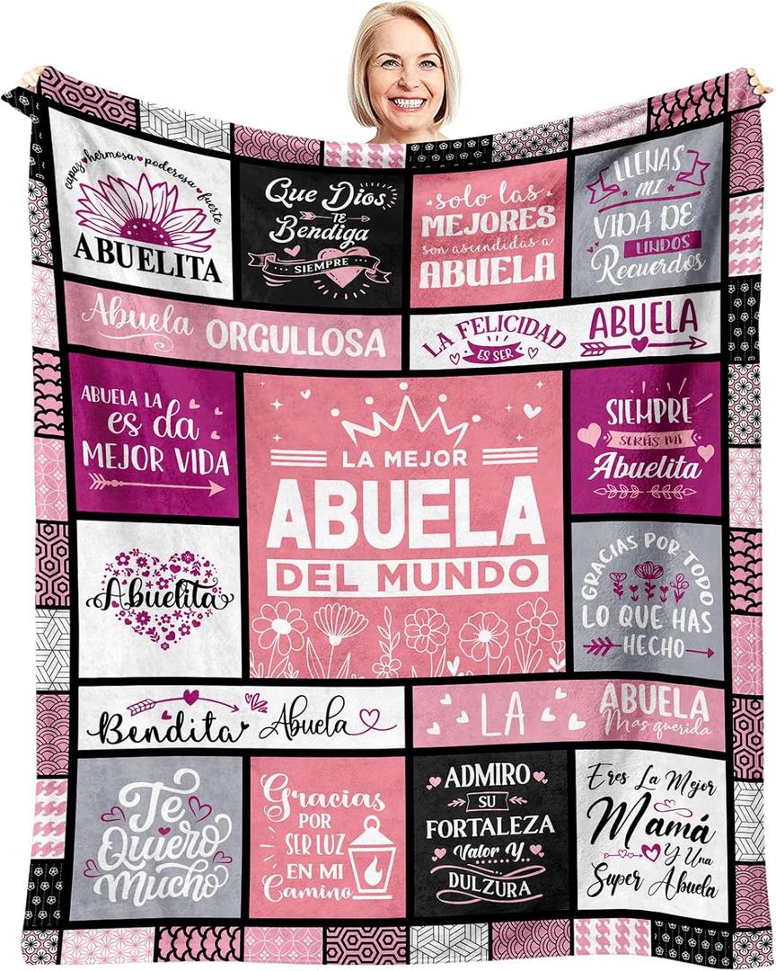 Abuela Blanket 60" x 50", Regalos para Abuela, Abuelita Gifts in Spanish, Gifts for Grandma Spanish
