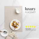 LEXMORE Placemats Set of 6 Vinyl/Plastic Woven Place Mats for Kitchen Table Indoor/Outdoor Washable Placemat Wipeable Dining Table Mats(A-Beige White)