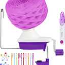 Yarn Ball Winder, Yarn Winder Knitting Set Hand Operated Ball Winder with Tabletop Clamp for Yarn Storage (22) (Purple)