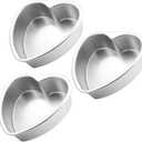 3 Pieces 8 Inch Heart Shaped Aluminum Cake Pans - Funny Baking Tins, DIY Heart Cake Molds for Kitchen, Birthday & Wedding Baking