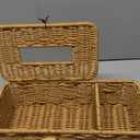 Rectangular Natural Rattan Tissue Box Cover Rustic Boho Decorative Seagrass Woven Wicker Facial Tissue Box Holder with Side Organizer for Bathroom Living Room Night Stand Table Office