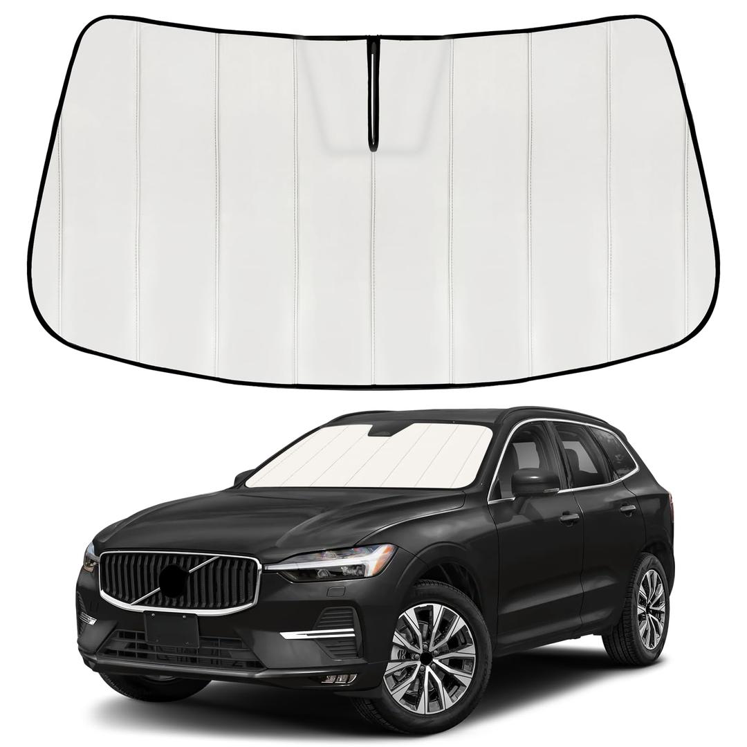 Windshield Sun Shade for Volvo XC60 2018-2025 2026, Front Window Visor Accessories, Accordion Folding Design Blocks Heat & UV Rays Maintain Cool Interior and Save Space