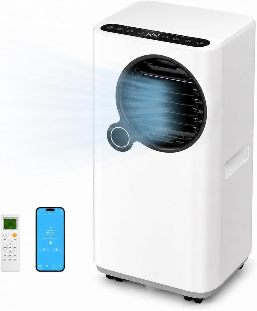 Portable Air Conditioners 16000 BTU 6-in-1 Smart AC Unit with WiFi App for Large Rooms up to 750 Sq. Ft., Quiet 45dB Sleep Mode 24H, Child Lock, Dehumidifier Fan, Perfect for Bedroom Home Office