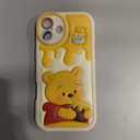 Compatible with iPhone 16 Plus Cute Case, Kawaii Phone Case TPU Leather Cute Bear Cartoon case Soft Rubber Shockproof Protective for iPhone 16 Plus Case Cover for Women Girls