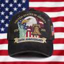 250th Anniversary USA Hat Adjustable United States Embroidered America Baseball Cap Eagle for Men Women Patriotic 4th of July Independence Day 250th Years Gift Merchandise Black (Black)