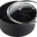 MSMK 8QT Stock Pot with Glass Lid, Burnt also Nonstick, Lasting Non stick, Oven safe to 700F, Induction, Scratch-resistant Durable PFOA Free Non-Toxic