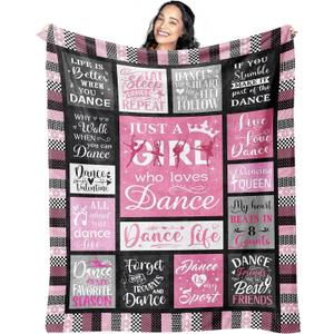 Dance Gifts Blanket 60"x50", Dance Recital/Dancer/Ballet/Ballerina Gifts for Girls Teens Her Teacher, Gift for Dancers, Dancing Stuff/Accessories, Dancing Soft Throw Blanket
