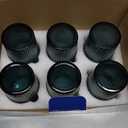 Vintage Glassware Drinking Glasses Set of 6,13 oz Blue Textured Flower Design Glass Water Tumblers Embossed Striped Drinkware for Water, Cocktails, Juice, Iced Coffee