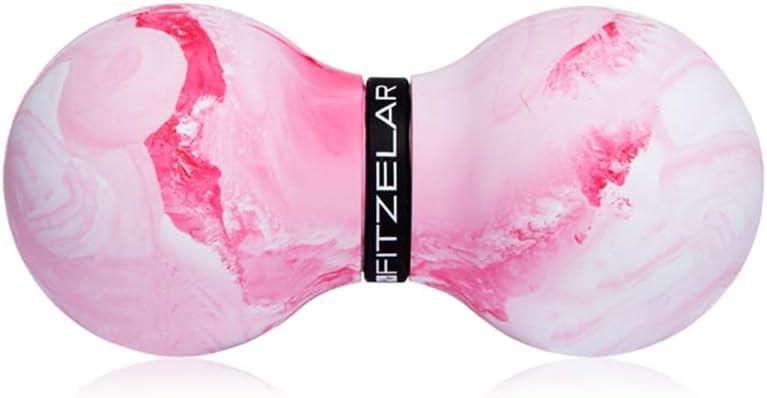 Double Lacrosse Massage Ball for Myofascial Release, SGS Certification, Massage Deep Tissue for Waist Back Feet, Trigger Point Therapy, Muscle Knots, Peanut Massage Ball for Muscle Pain (Pink)