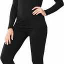 ViCherub Thermal Underwear for Women Fleece Lined Long Johns Base Layer Thermals Top and Bottom Set Cold Weather (Small, Black)