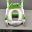 COOSEYA Frog Toilet Seat, Potty Training Seat for Toddler, Upgrade Potty Training 2 in 1 Toddler Toilet Seat for Boys Girls,Waterproof Soft Mat Non-Slip Step Stool (Green)