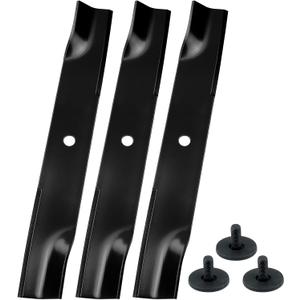 3 Pack 603995 Mower Blades with Hardware Replaces 795526 783753 787721 30227-52X Mulching Blades for Hustler Raptor 52 inch Blades Hustler 52 inch Mower Blades 52 Hustler Raptor Blades