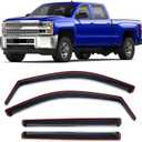 in-Channel Extra Durable Rain Guards Fit for Truck Chevy Silverado/GMC Sierra 1500 2019-2026 Crew Cab,Window Deflectors,Vent Visors,4pcs Car Accessories Visors Rain Guards