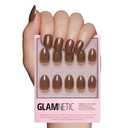 Glamnetic Press On Nails - Chocolate Brown | Opaque Muted Soft Brown Short Oval Fake Nails, Salon Quality | 15 Sizes - 30 Nail Kit