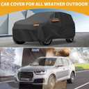 Car Cover Waterproof All Weather Sun Rain Protection Full Exterior Cover for Subaru Crosstrek Black with Left Side Zippers