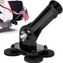 Heavy-Duty Magnetic Flag Holder,No Drill Instant Mount,All Weather Waterproof, 180 Adjustable Angle Pole Mount Compatible with 5th Wheel RV Hitch Camper, Trailer, Truck (Black 1PCS)