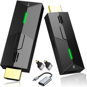 Wireless HDMI Transmitter and Receiver, Plug & Play 4K Decording, Portable 2.4G/5G Wireless HDMI Extender Kit for Streaming Video and Audio to Monitor from Laptop/PC/TV Box/Projector (30M)