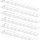 ANTLUX Ultra Slim 4FT LED Wraparound Light, 50W 4 Foot Shop Lights for Garage, No Glare, 5600LM, 6000K, Compact Flush Mount Ceiling Fixtures for Kitchen Workshop, Fluorescent Tube Replacement, 6 Pack