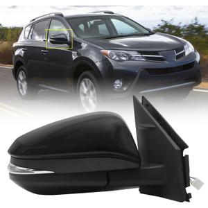 Side Mirror Fit for 2013-2015 Toyota RAV4, with Power Heated,Turn Signal,Blind Spot,Black (8 Pins) (Right/Passenger Side)