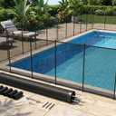 Pool Fence, 4 x 12 ft Pool Fences for Inground Pool, Emovable Pool Safety Fence, Mesh Pool Safety Fence with Stainless Steel Feet Protects Kids and Pets